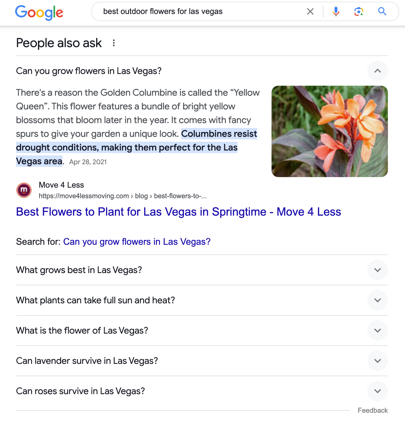 a people also ask question search result for a landscaping business